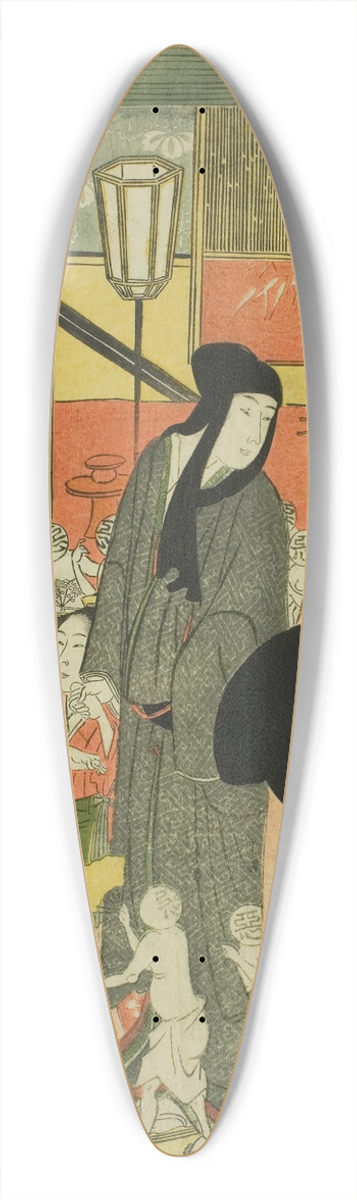Eishsai Chki - Good and Evil Influences (Zendama akudama) 39.3 inch art pintail longboard deck