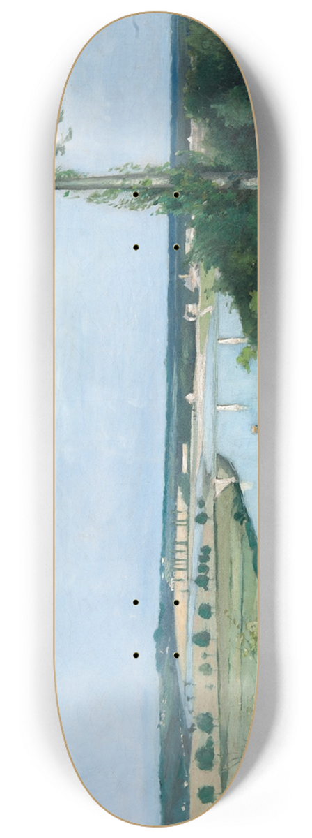 Carl Fredrik Hill - French River Landscape, Bois-le-Roi 8.25 inch art skate deck