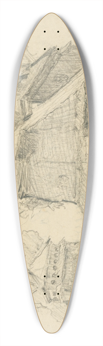 Elemr Halsz-Hradil - Russian Wooden Church 39.3 inch art pintail longboard deck