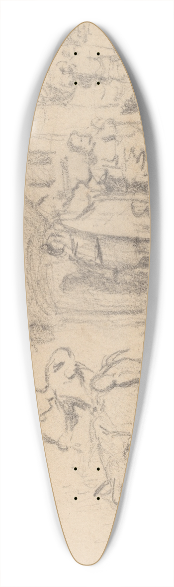 Elihu Vedder - Son and Donkey 39.3 inch art pintail longboard deck