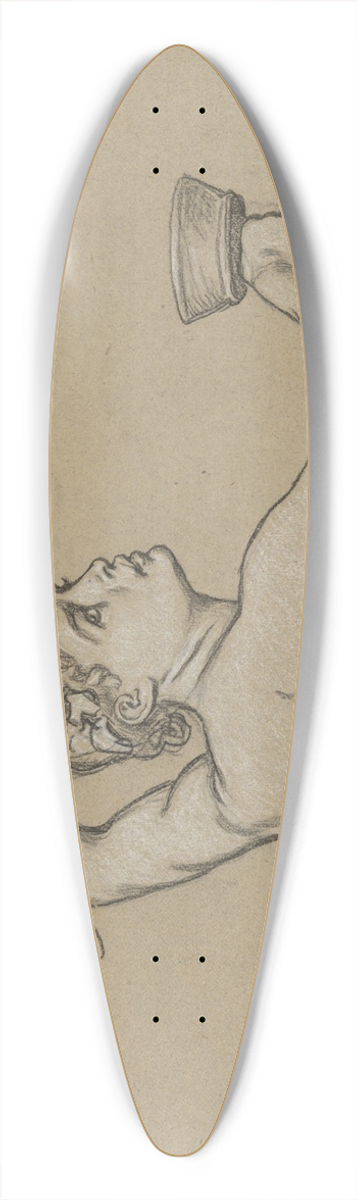 Elihu Vedder - Study for Figure ofAutumn 39.3 inch art pintail longboard deck