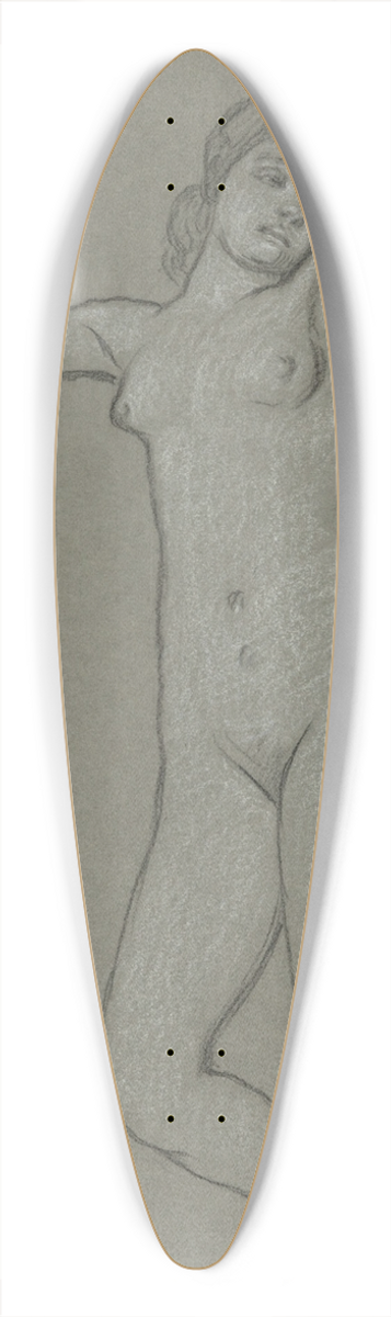 Elihu Vedder - Study for Figure ofLuna 39.3 inch art pintail longboard deck