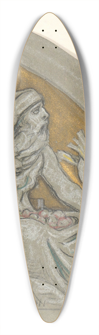 Elihu Vedder - Study forSaturn 39.3 inch art pintail longboard deck