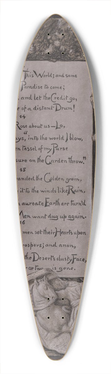 Elihu Vedder - The Blowing Rose 39.3 inch art pintail longboard deck