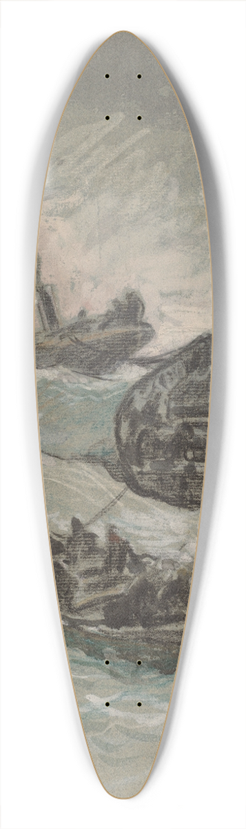 Elihu Vedder - The Shipwreck 39.3 inch art pintail longboard deck