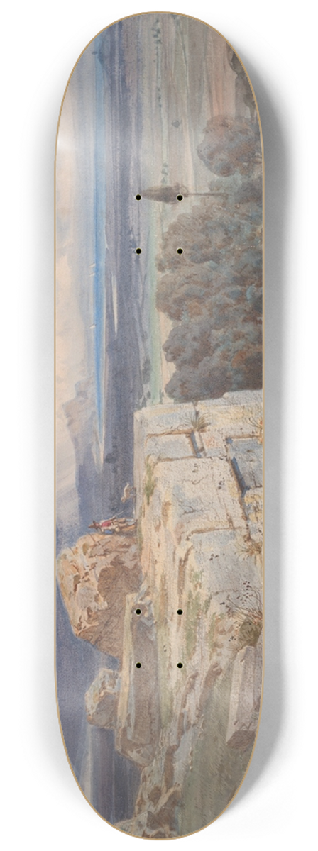 Carl Friedrich Heinrich Werner - View of Norba from the North, towards San Felice Circeo 8.25 inch art skate deck