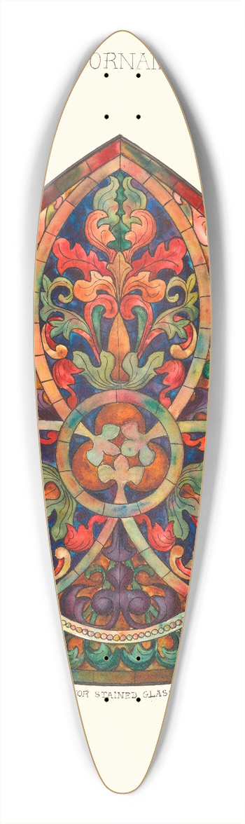 Elizabeth A. Nedwill - Gothic Ornament 39.3 inch art pintail longboard deck