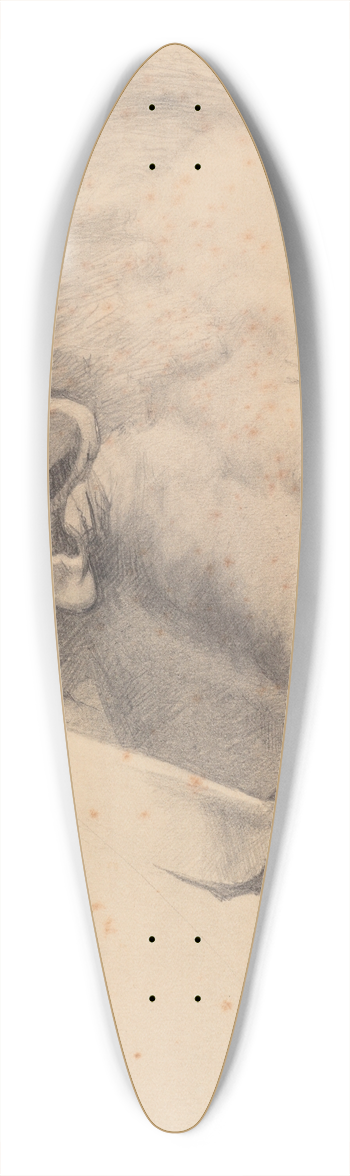 Elizabeth Berry - Untitled. (Mans head in profile) 39.3 inch art pintail longboard deck