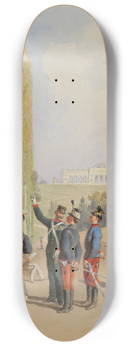 Carl Goebel the younger - Im Garten von Schloss Schnbrunn in Wien 8.25 inch art skate deck