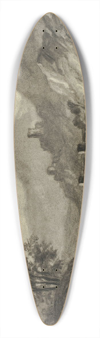 Elizabeth Murray - Mountain Stream with Boat 39.3 inch art pintail longboard deck