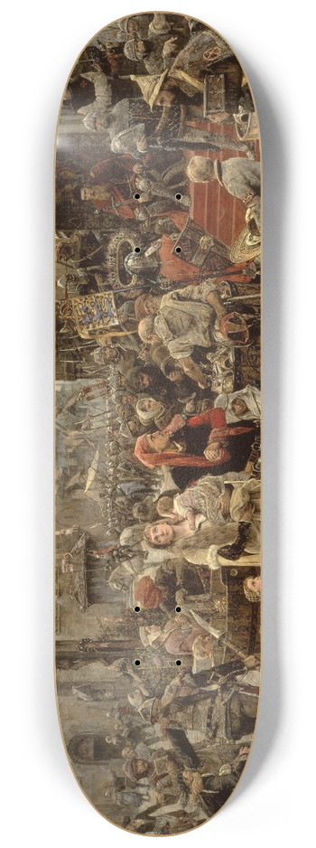 Carl Gustaf Hellqvist - Valdemar Atterdag Holding Visby to Ransom, 1361 8.25 inch art skate deck