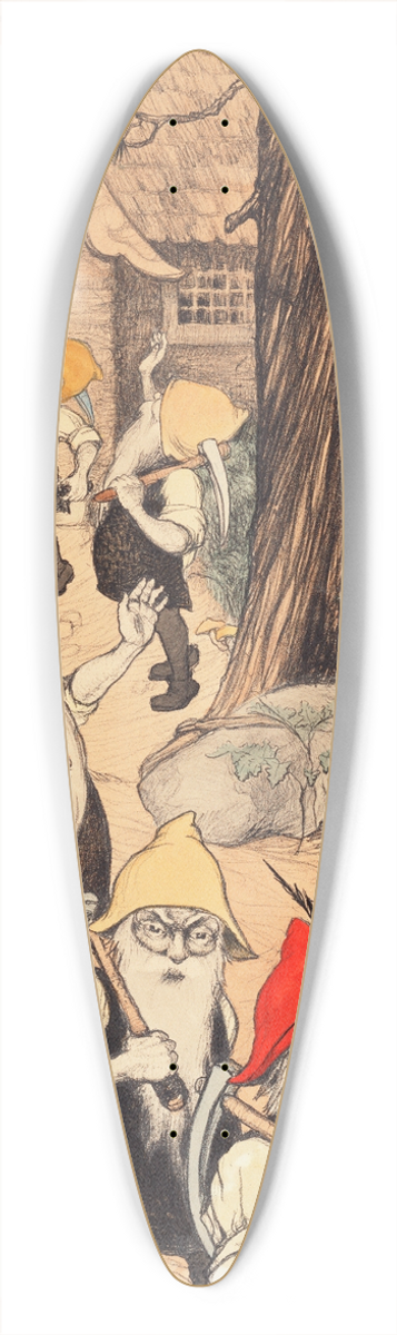 Elizabeth Tyler Wolcott - Snow White And The Seven Dwarfs 39.3 inch art pintail longboard deck