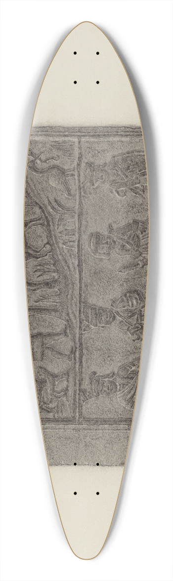 Elmer G. Anderson - Pa. German Stove Plate 39.3 inch art pintail longboard deck