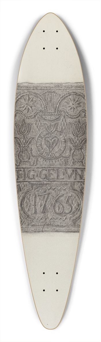 Elmer G. Anderson - Pa. German Stove Plate 39.3 inch art pintail longboard deck