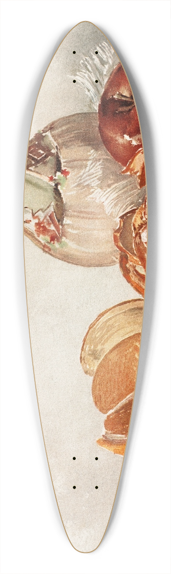 E. Meyner - Oranges and Wine Bottle 39.3 inch art pintail longboard deck