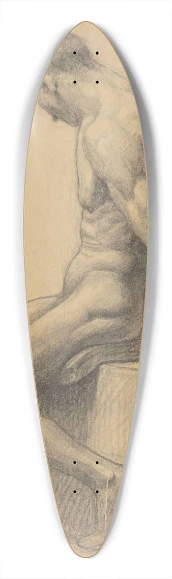 Emil Alexay-Olexk - Study of a Seated Man 39.3 inch art pintail longboard deck