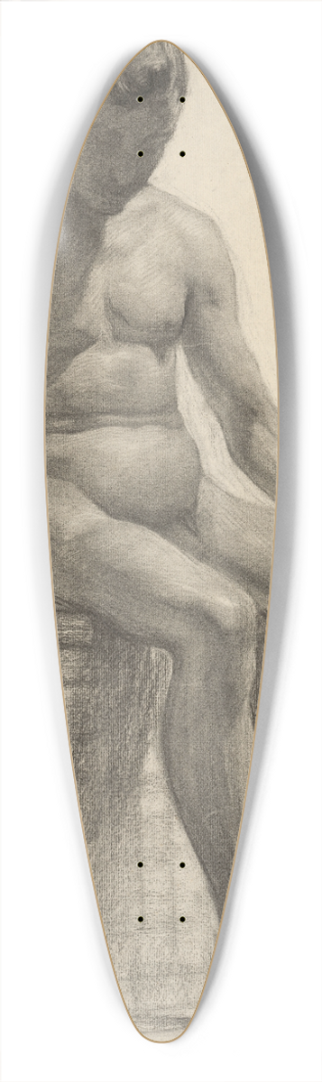 Emil Alexay-Olexk - Study of a Seated Man 39.3 inch art pintail longboard deck
