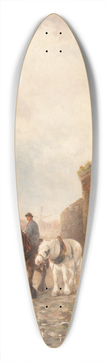 Emil Barbarini - Farmers with cattle 39.3 inch art pintail longboard deck