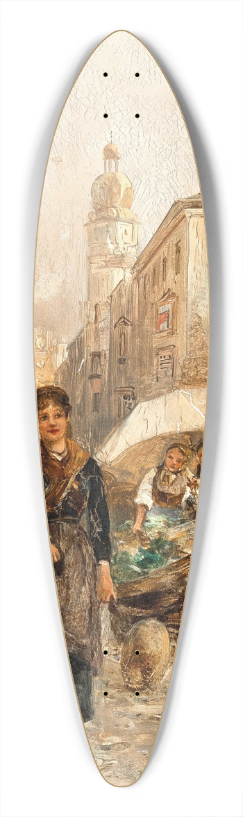 Emil Barbarini - The Market Square 39.3 inch art pintail longboard deck