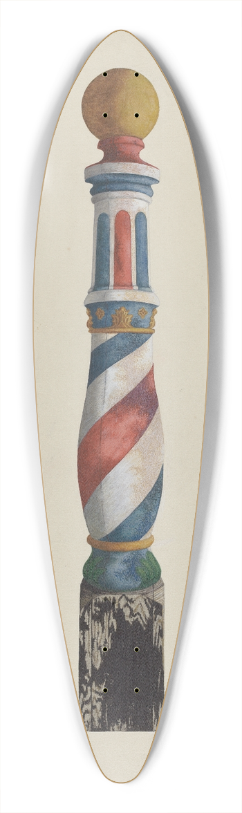 Emile Cero - Barber Pole 39.3 inch art pintail longboard deck