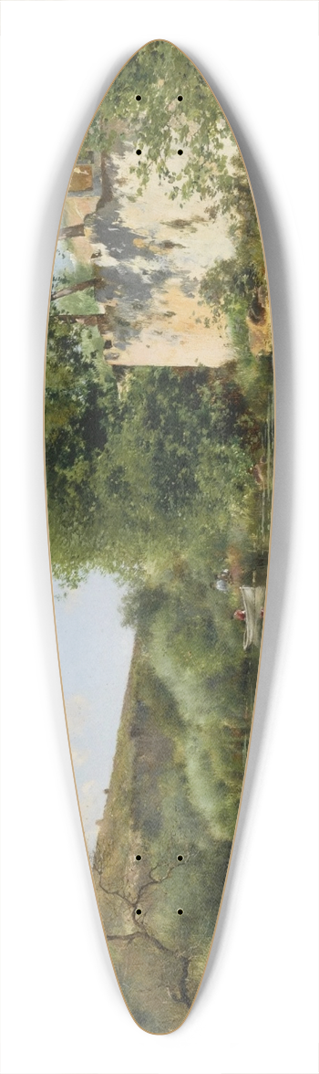 Emilio Snchez-Perrier - Boating Party at Rest, San Roque 39.3 inch art pintail longboard deck