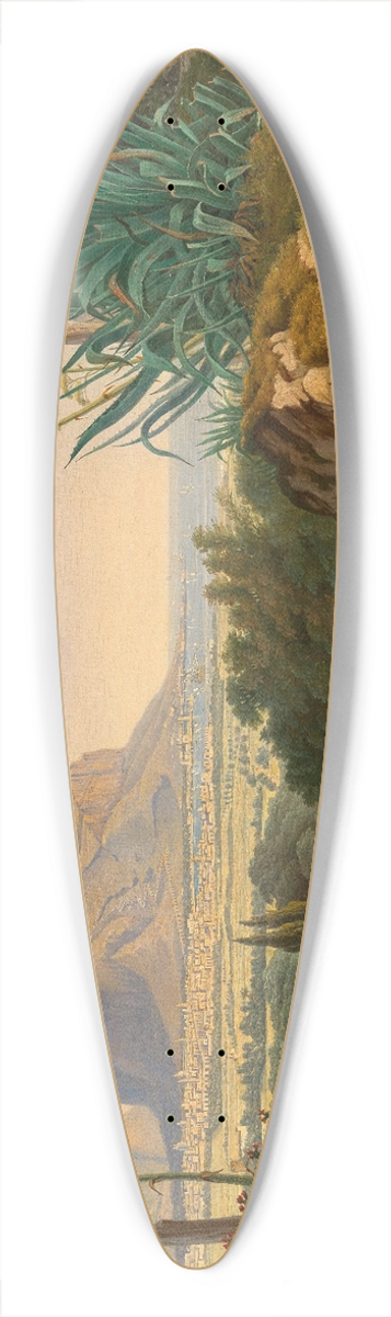 Emil Ludwig Lhr - A View of the Bay of Palermo with Monte Pellegrino 39.3 inch art pintail longboard deck