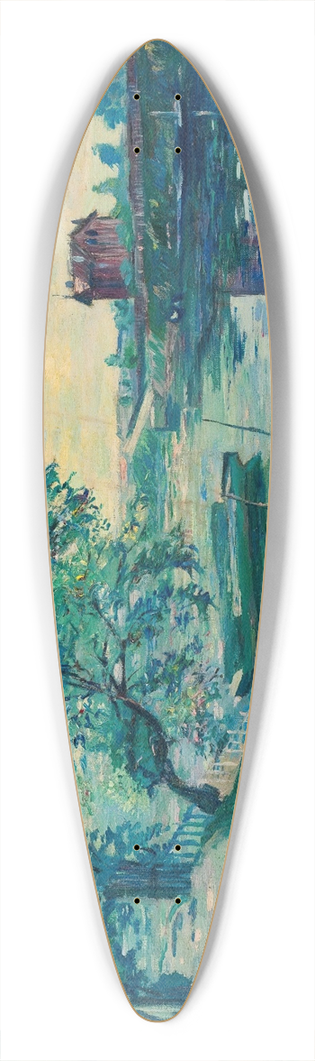 Emmanuel de La Villon - La Guinguette Au Bord De La Seine 39.3 inch art pintail longboard deck
