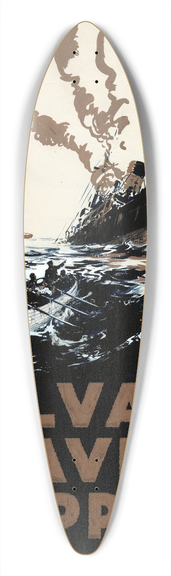 E Oliver - Salvage saves Shipping 39.3 inch art pintail longboard deck