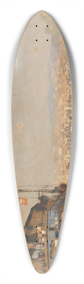 Erich Kips - Singapore Harbor 39.3 inch art pintail longboard deck