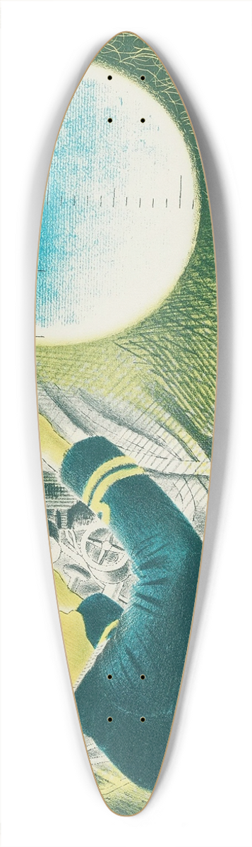 Eric Ravilious - Commander of a submarine looking through a periscope 39.3 inch art pintail longboard deck