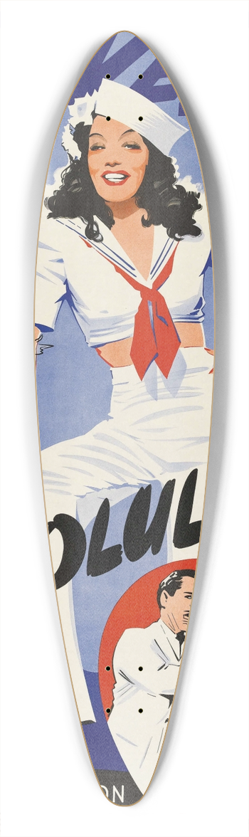 Eric Rohman - Honolulu Lu 39.3 inch art pintail longboard deck