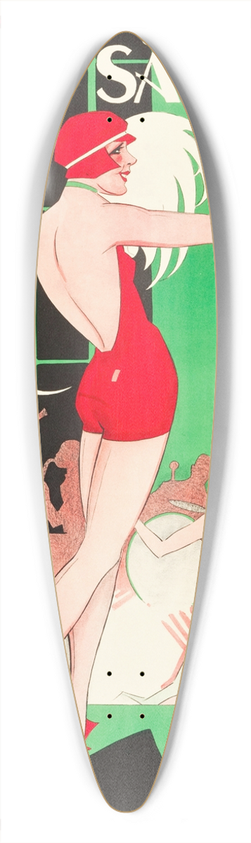 Eric Rohman - Not Quite Decent 39.3 inch art pintail longboard deck