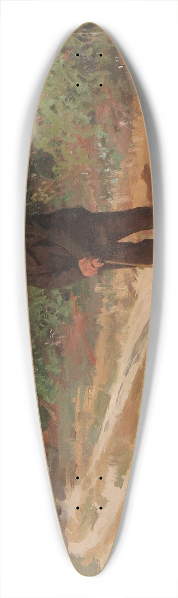 Erik Henningsen - Landskab med en mand og en kone p en grusvej 39.3 inch art pintail longboard deck