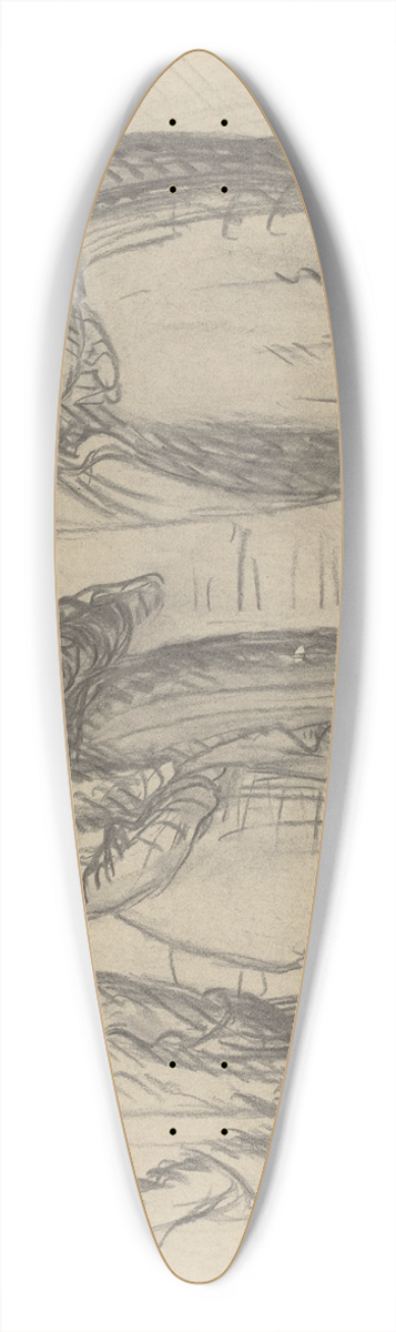 Ernst Barlach - Three Figures 39.3 inch art pintail longboard deck