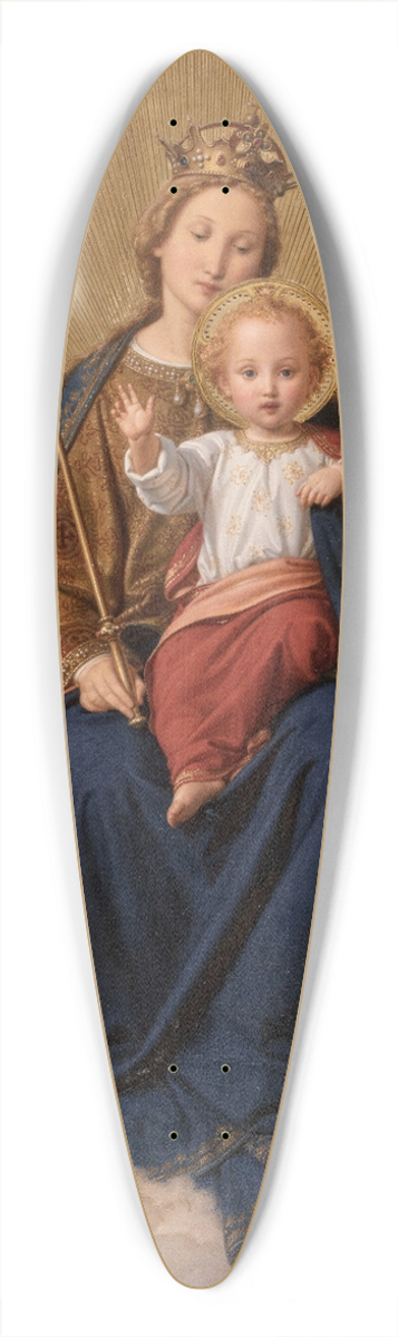 Ernst Deger - Regina Coeli; Virgin and Christ Child enthroned in the clouds 39.3 inch art pintail longboard deck