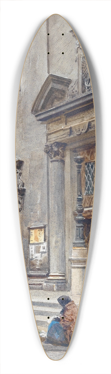 Ernst Graner - In front of the Jesuit church in Vienna 39.3 inch art pintail longboard deck