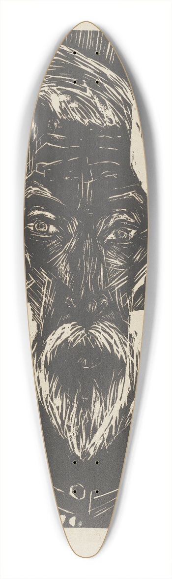 Ernst Ludwig Kirchner - Alter Bauer.  Kopf Senn R. 39.3 inch art pintail longboard deck
