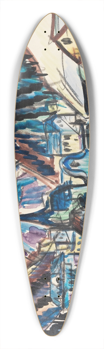 Ernst Ludwig Kirchner - Ansicht von Davos (Landschaft bei Davos im Winter) 39.3 inch art pintail longboard deck