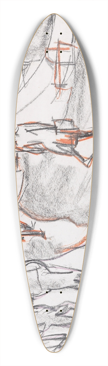 Ernst Ludwig Kirchner - Bauern auf der Alp 39.3 inch art pintail longboard deck