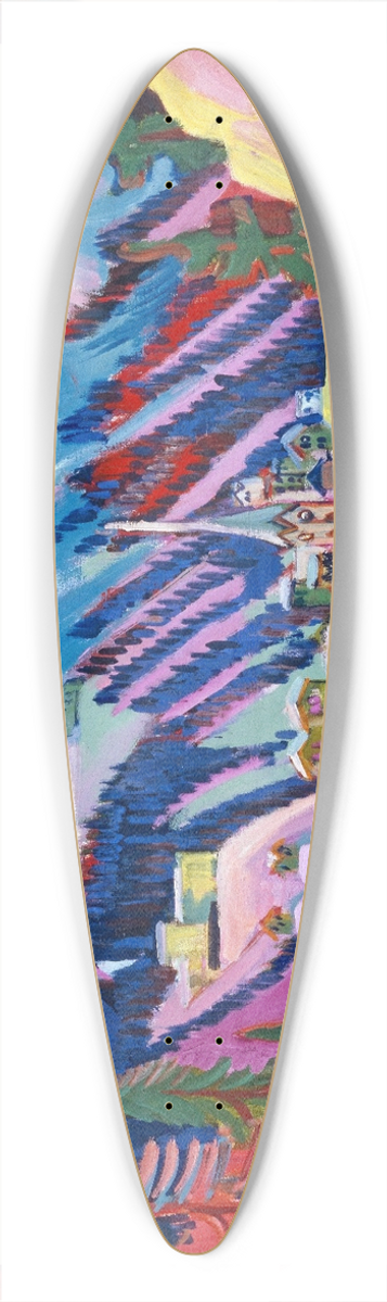 Ernst Ludwig Kirchner - Davos in Winter. Davos in Snow 39.3 inch art pintail longboard deck