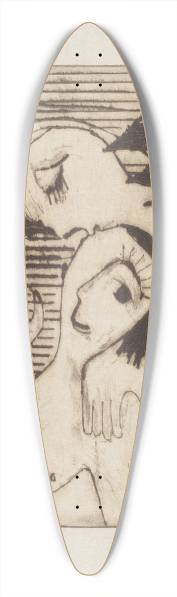 Ernst Ludwig Kirchner - Der Kuss 39.3 inch art pintail longboard deck
