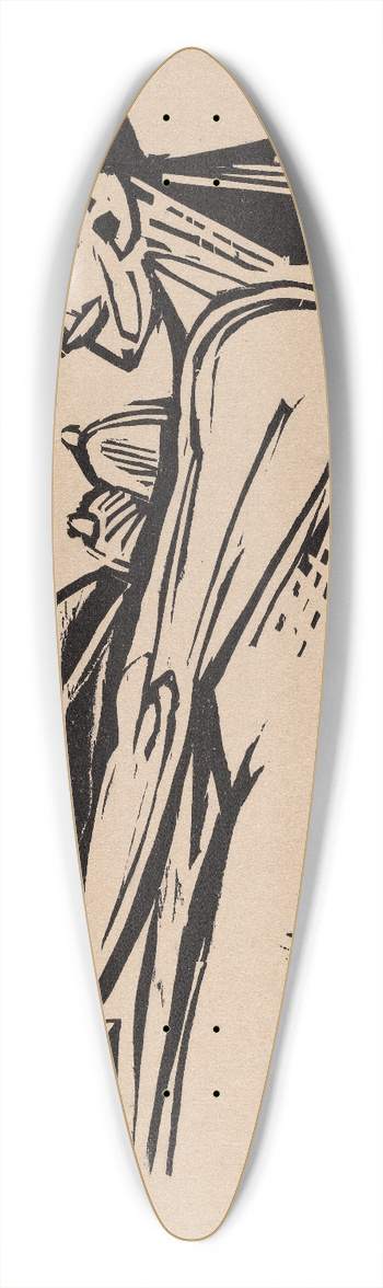 Ernst Ludwig Kirchner - Female Nude Before a Cabinet 39.3 inch art pintail longboard deck