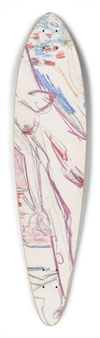 Ernst Ludwig Kirchner - Liegender weiblicher Akt auf einer Ottomane 39.3 inch art pintail longboard deck