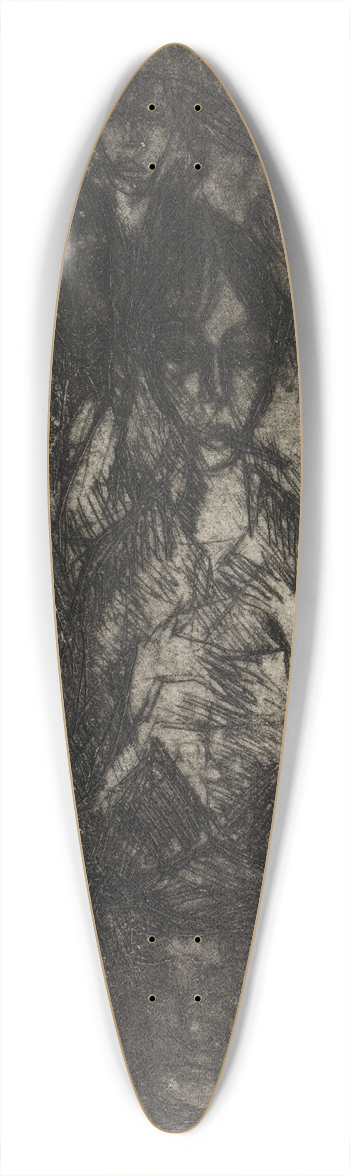 Ernst Ludwig Kirchner - Maler und zwei Frauen  Selbstbildnis mit Erna und Gerda 39.3 inch art pintail longboard deck