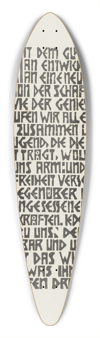 Ernst Ludwig Kirchner - Manifesto of the Brcke artists group (text) 39.3 inch art pintail longboard deck