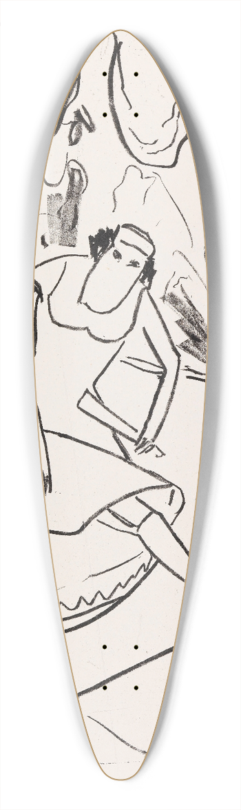 Ernst Ludwig Kirchner - Maskenball 39.3 inch art pintail longboard deck