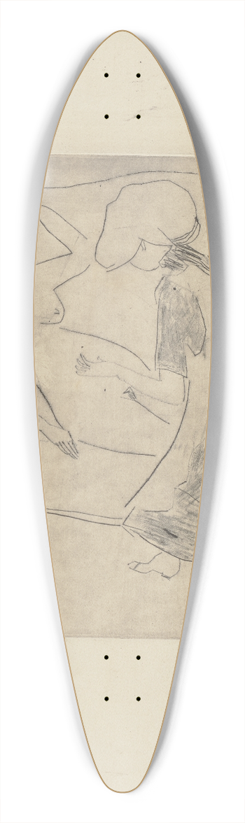Ernst Ludwig Kirchner - Mdchen, einer anderen den Bauch frottierend 39.3 inch art pintail longboard deck