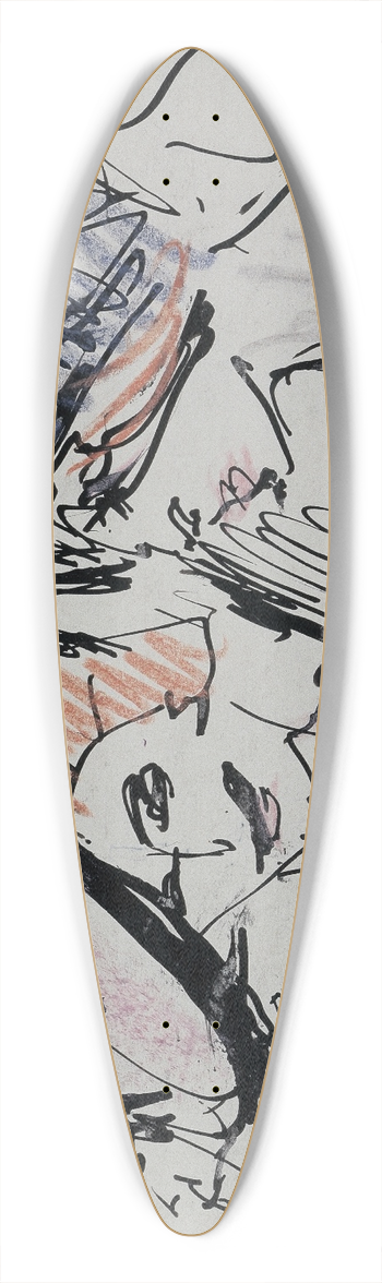 Ernst Ludwig Kirchner - Two Cocottes 39.3 inch art pintail longboard deck