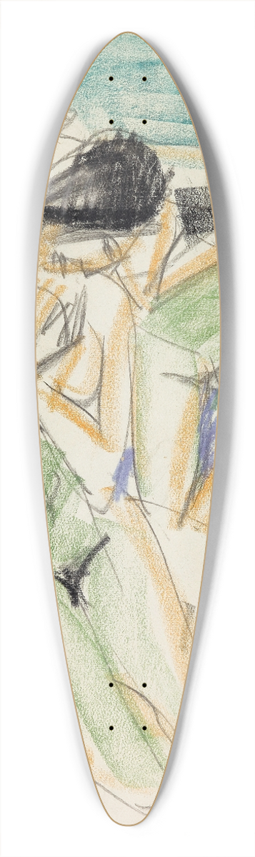Ernst Ludwig Kirchner - Two Nudes 39.3 inch art pintail longboard deck