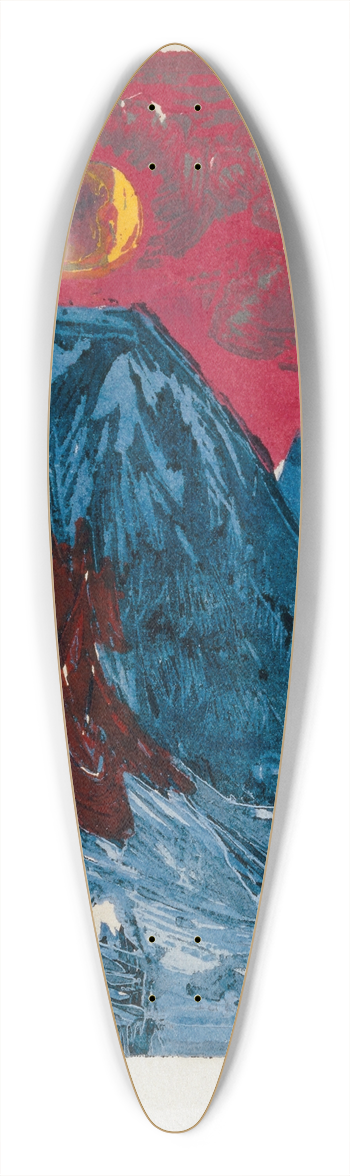Ernst Ludwig Kirchner - Winter Landscape in Moonlight 39.3 inch art pintail longboard deck